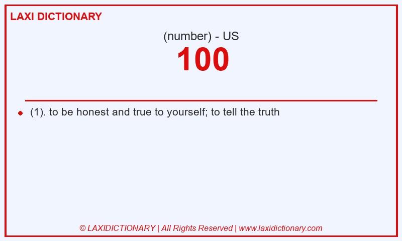 Definition 100 in American English