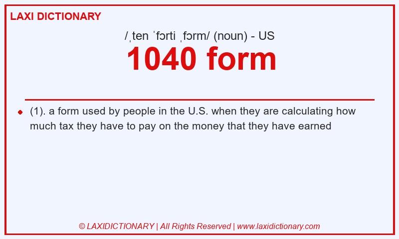 Definition 1040 form in American English