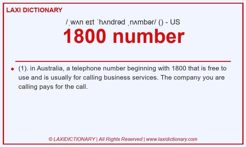 Definition 1800 number in American English