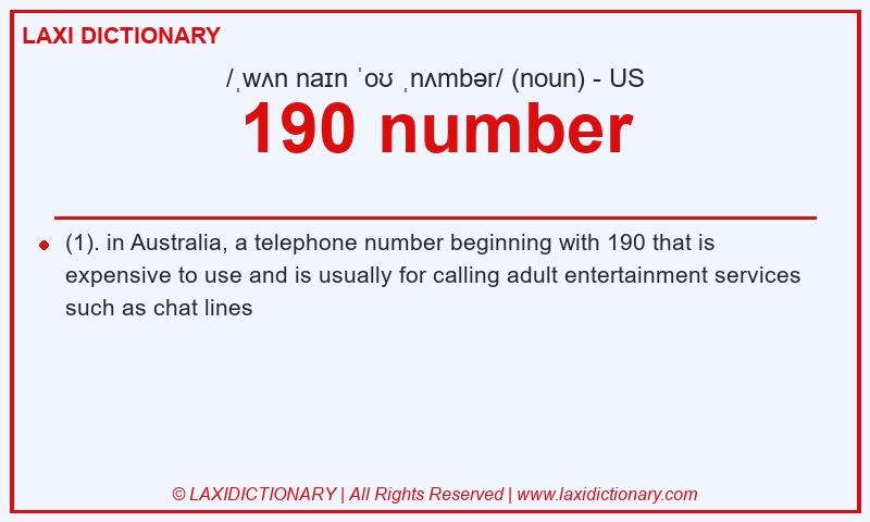 Definition 190 number in American English