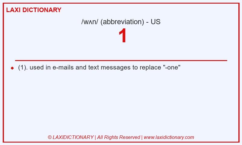 Definition 1 in American English