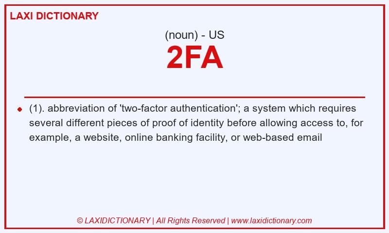 Definition 2FA in American English