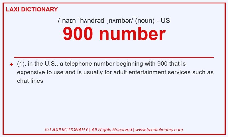 Definition 900 number in American English