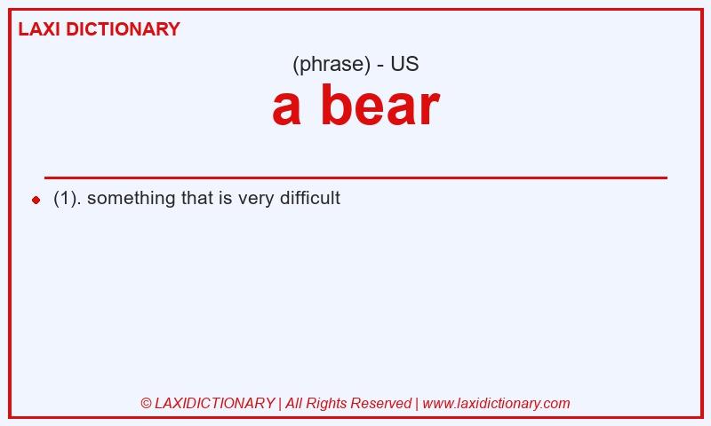 Definition a bear in American English