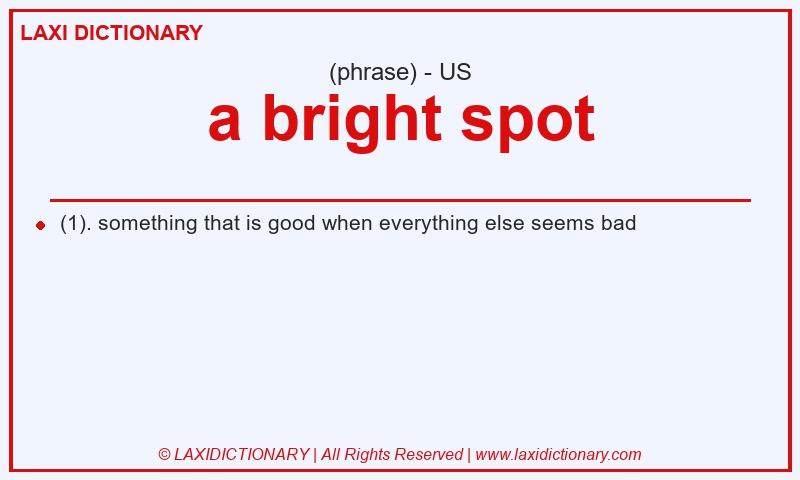 Definition a bright spot in American English