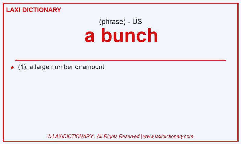 Definition a bunch in American English