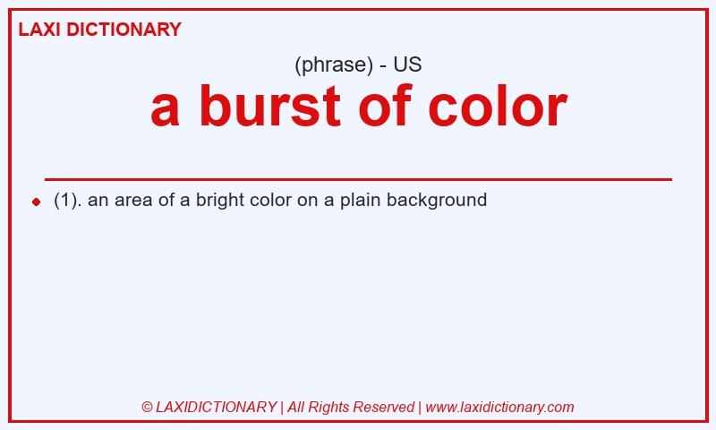 Definition a burst of color in American English