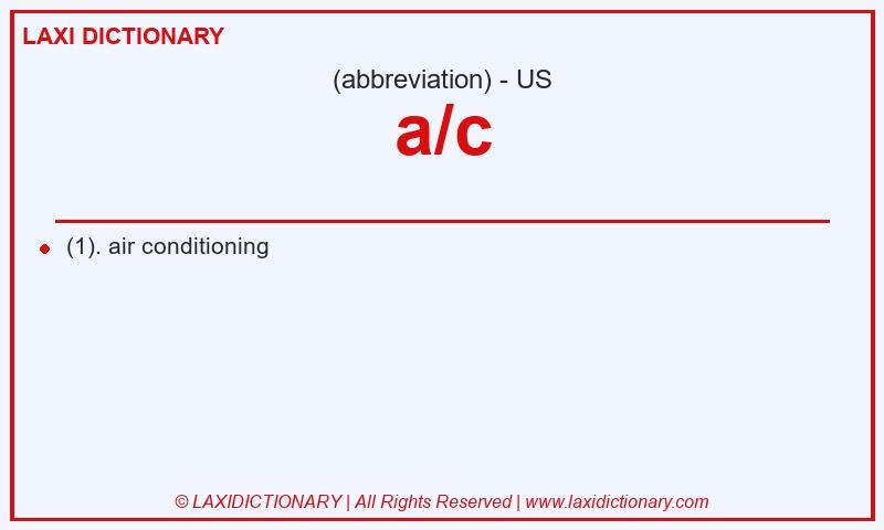 Definition a/c in American English