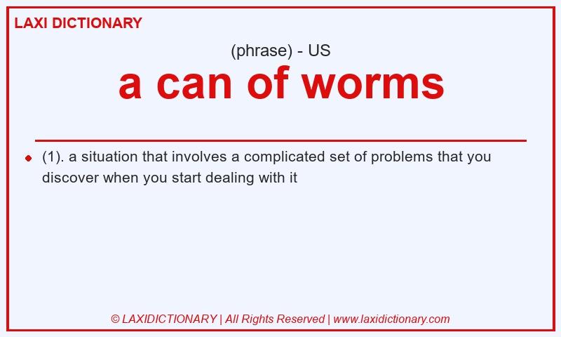 Definition a can of worms in American English