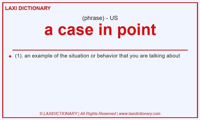 Definition a case in point in American English