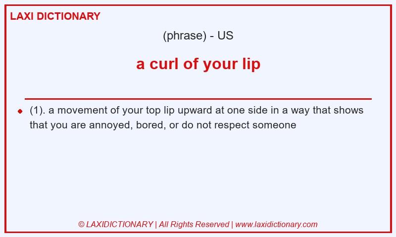 Definition a curl of your lip in American English