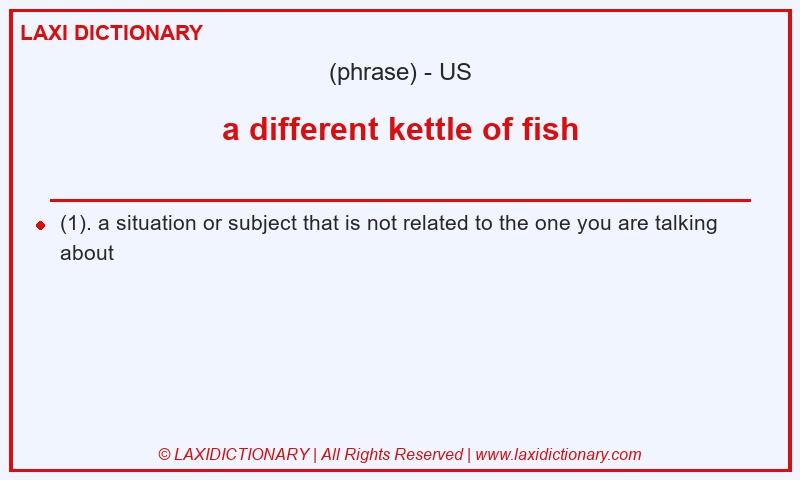 Definition a different kettle of fish in American English