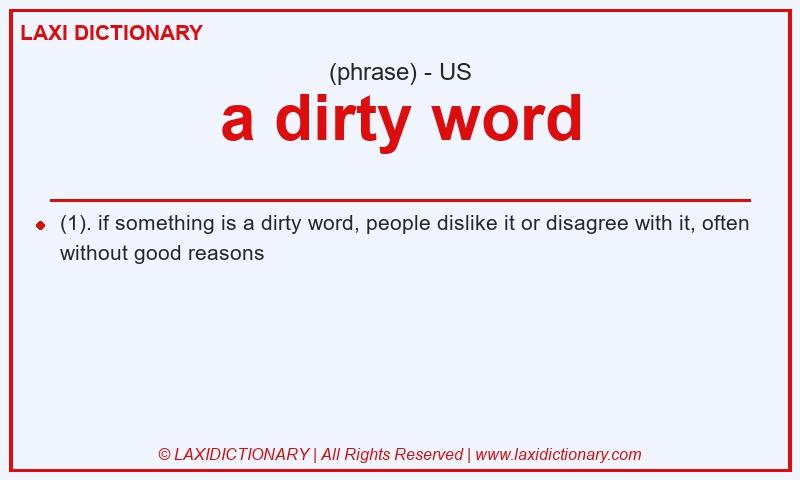 Definition a dirty word in American English