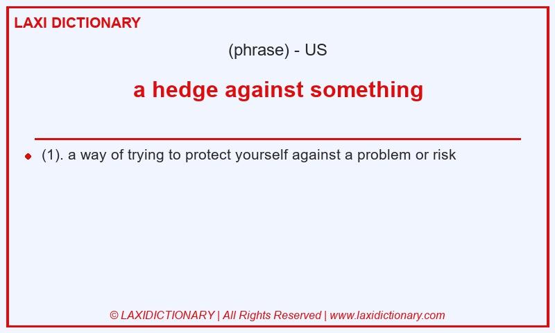 Definition a hedge against something in American English