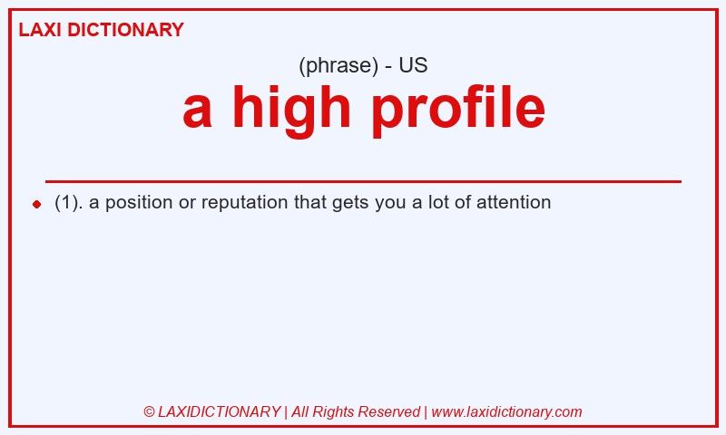 Definition a high profile in American English