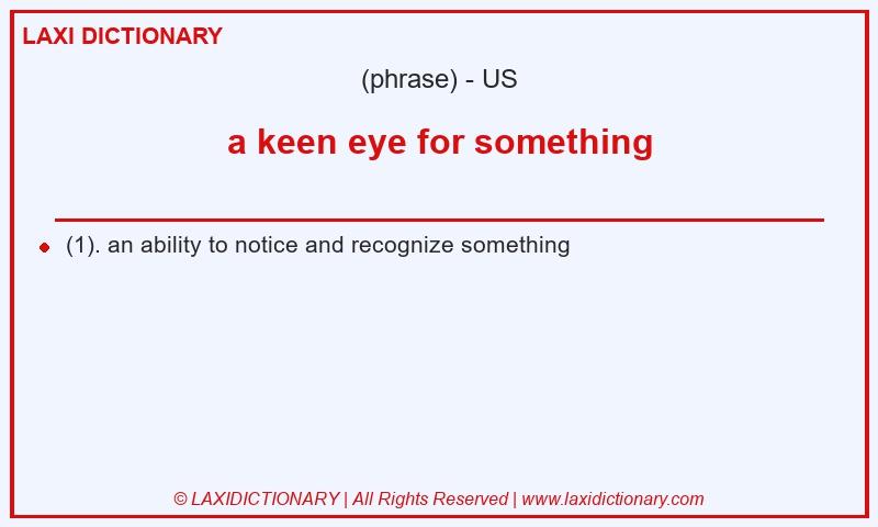 Definition a keen eye for something in American English