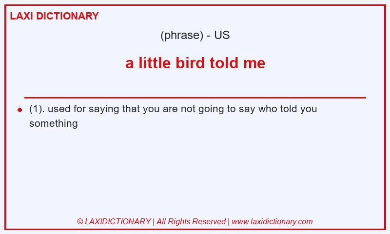 Definition a little bird told me in American English