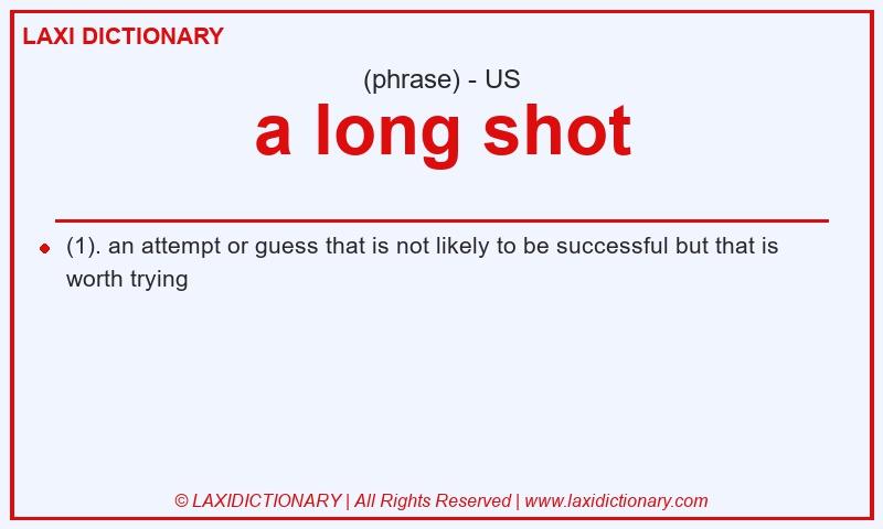 Definition a long shot in American English