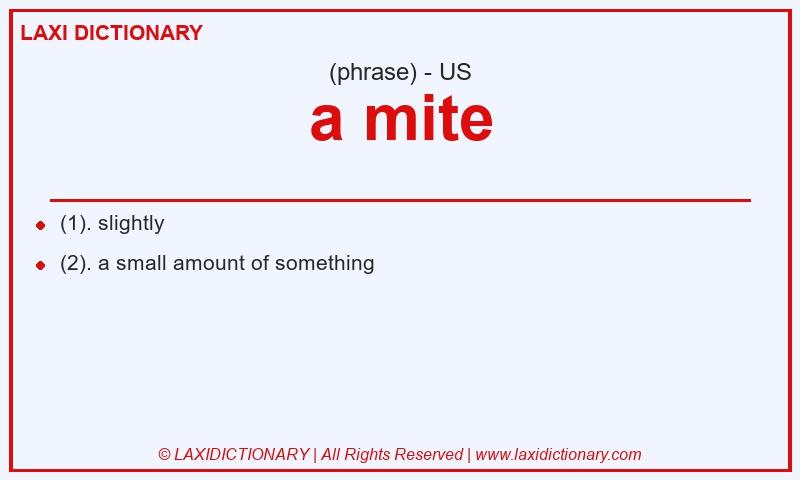 Definition a mite in American English
