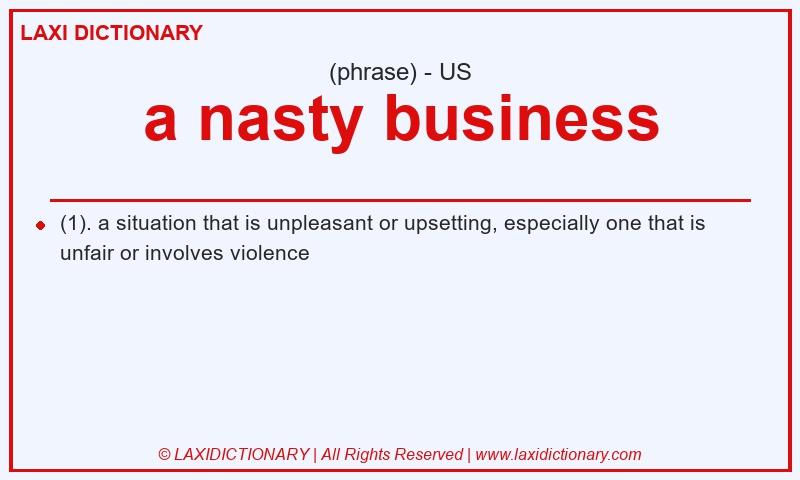 Definition a nasty business in American English
