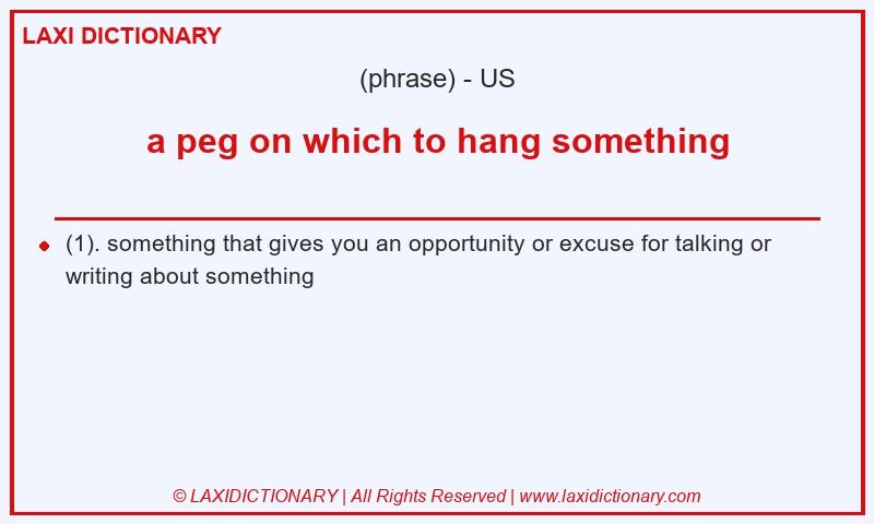 Definition a peg on which to hang something in American English