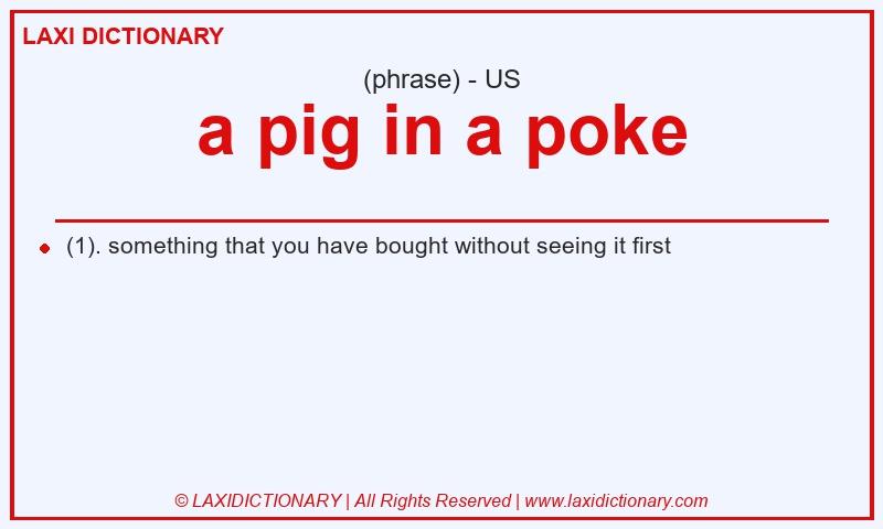 Definition a pig in a poke in American English
