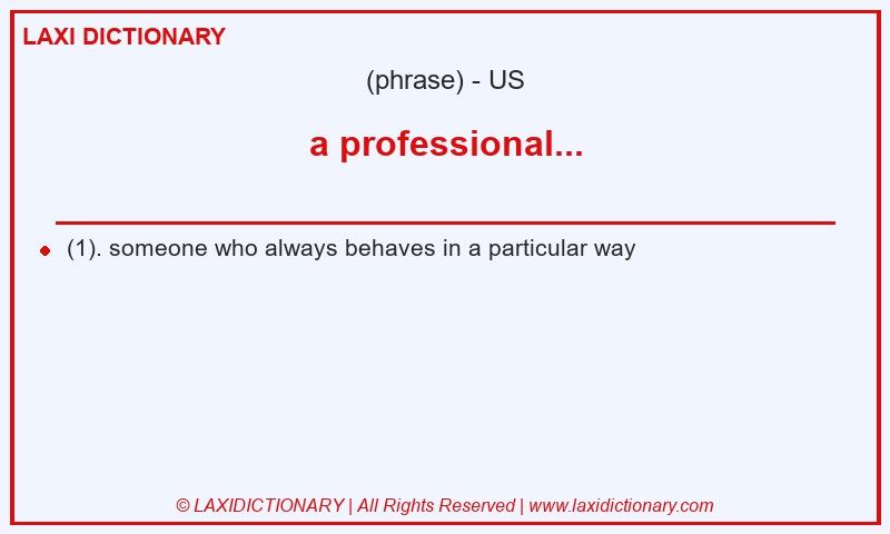 Definition a professional... in American English