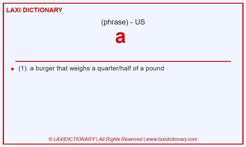 Definition a in American English