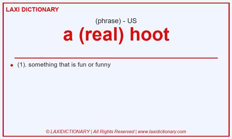 Definition a (real) hoot in American English
