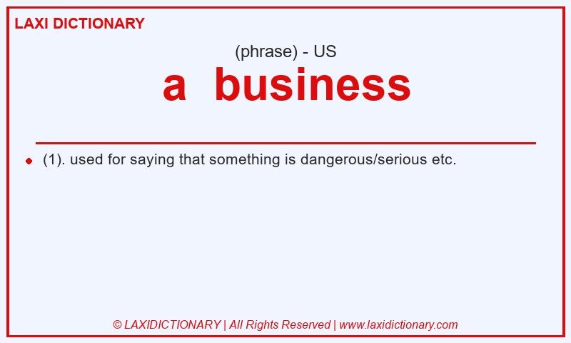 Definition a  business in American English