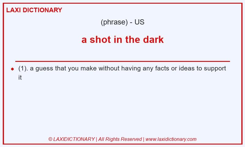 Definition a shot in the dark in American English