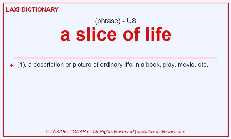 Definition a slice of life in American English