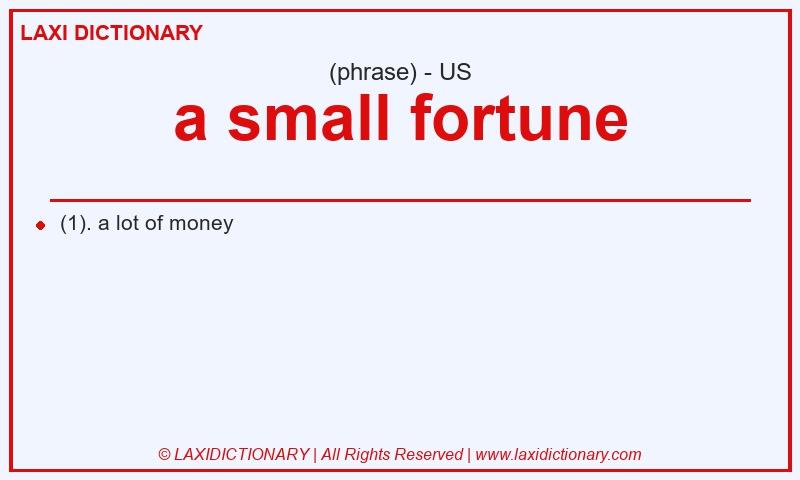 Definition a small fortune in American English