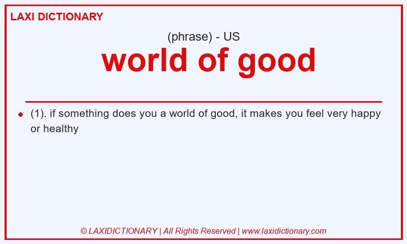 Definition  world of good in American English