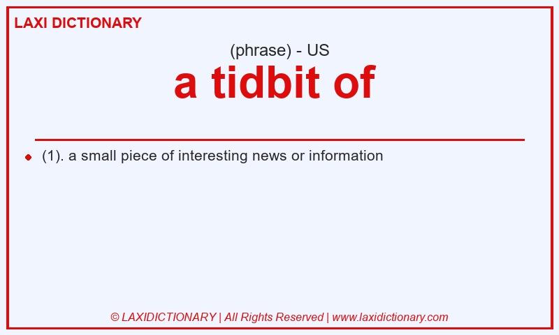 Definition a tidbit of  in American English