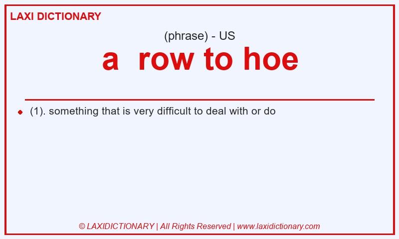 Definition a  row to hoe in American English