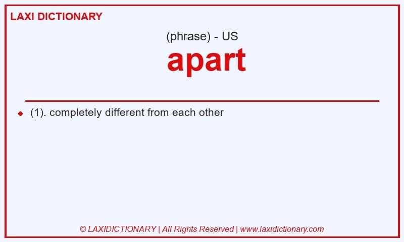 Definition apart in American English