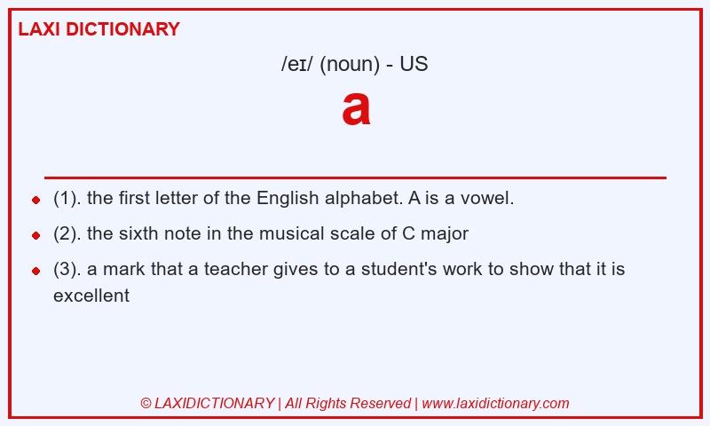 Definition a in American English