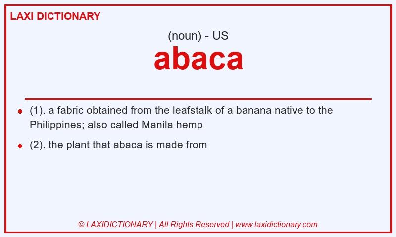 Definition abaca in American English