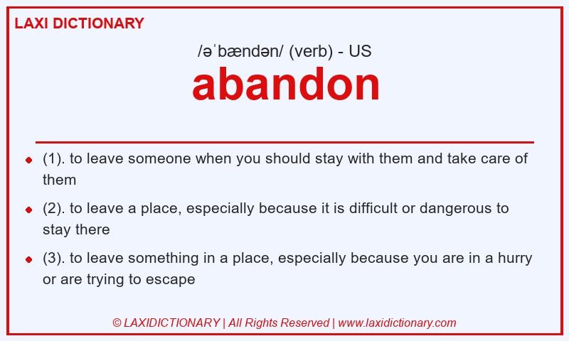 Definition abandon in American English
