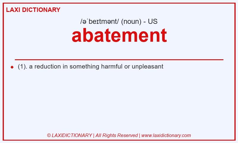 Definition abatement in American English