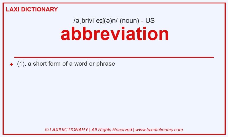 Definition abbreviation in American English