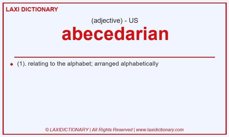 Definition abecedarian in American English