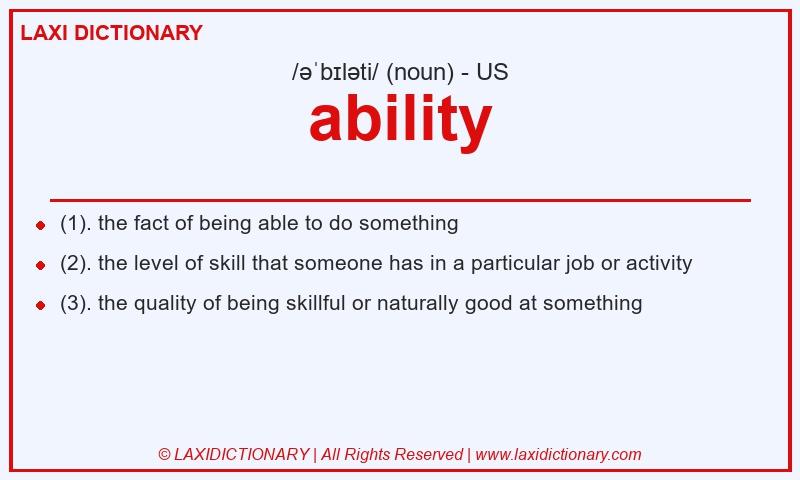 Definition ability in American English