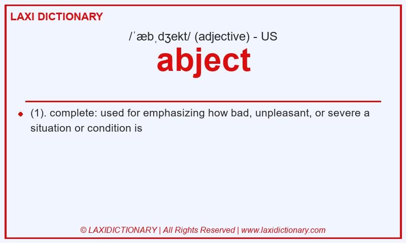 Definition abject in American English