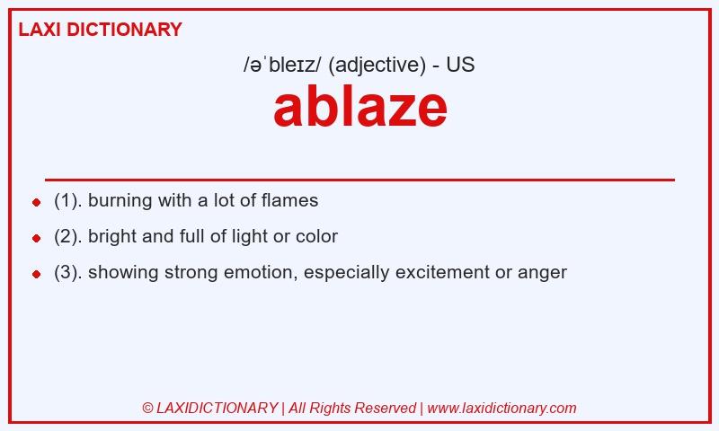 Definition ablaze in American English