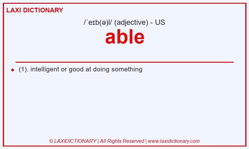 Definition able in American English