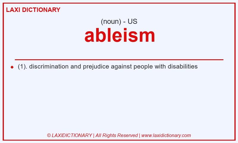 Definition ableism in American English