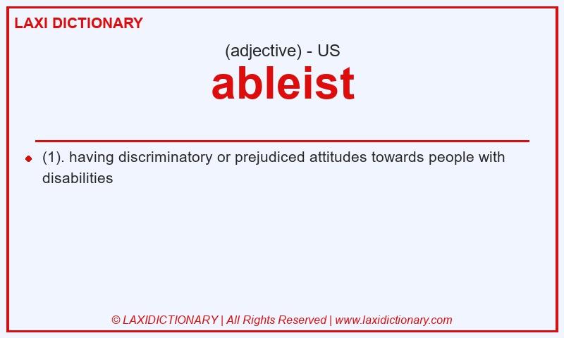 Definition ableist in American English