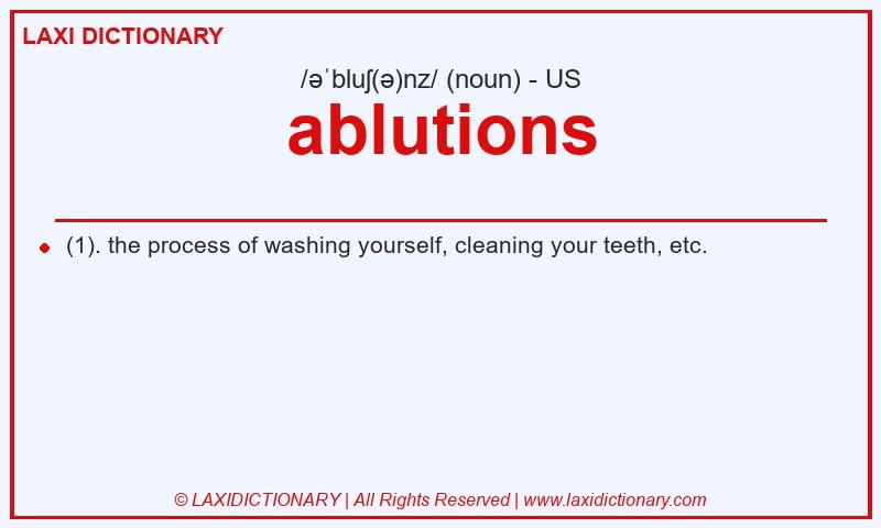 Definition ablutions in American English